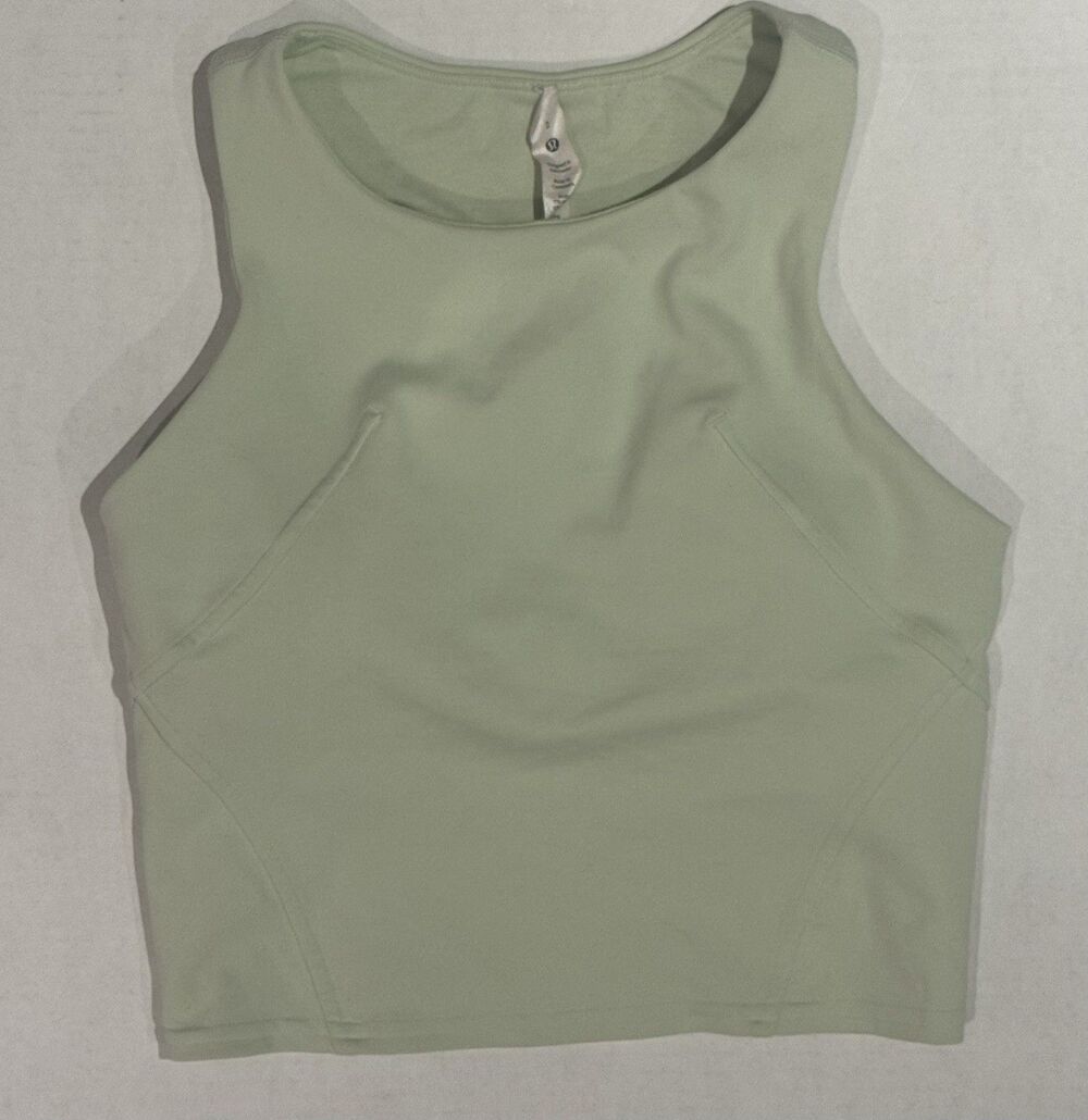 Lululemon Women's Wunder Train Racerback Tank Top Bluesilver Cropped Sz 2